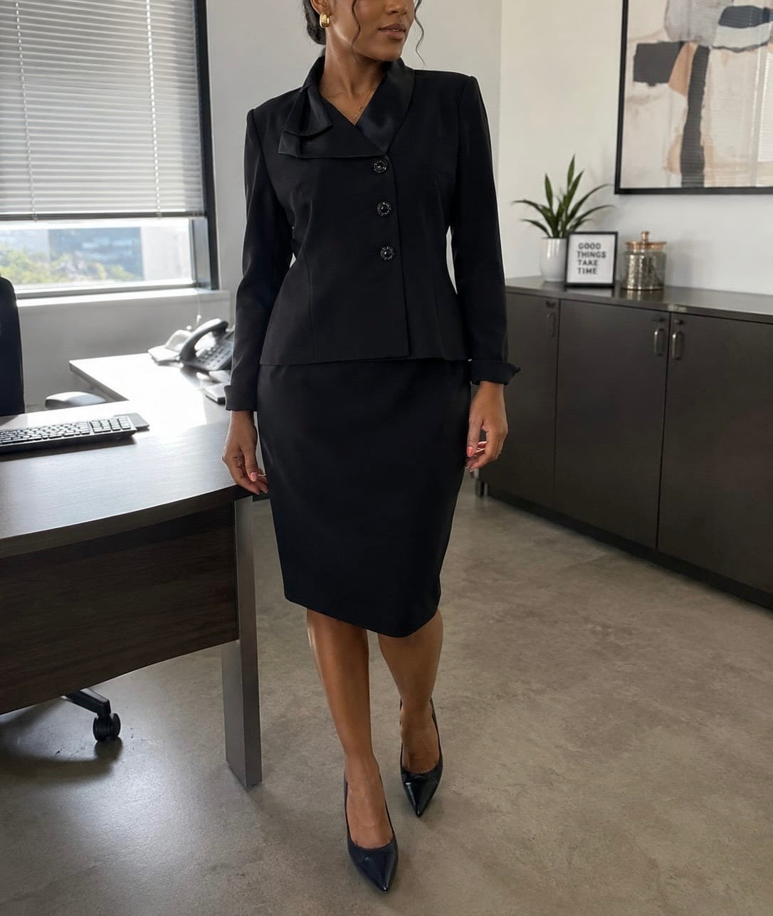 Le Suit Petite Skirt Suit