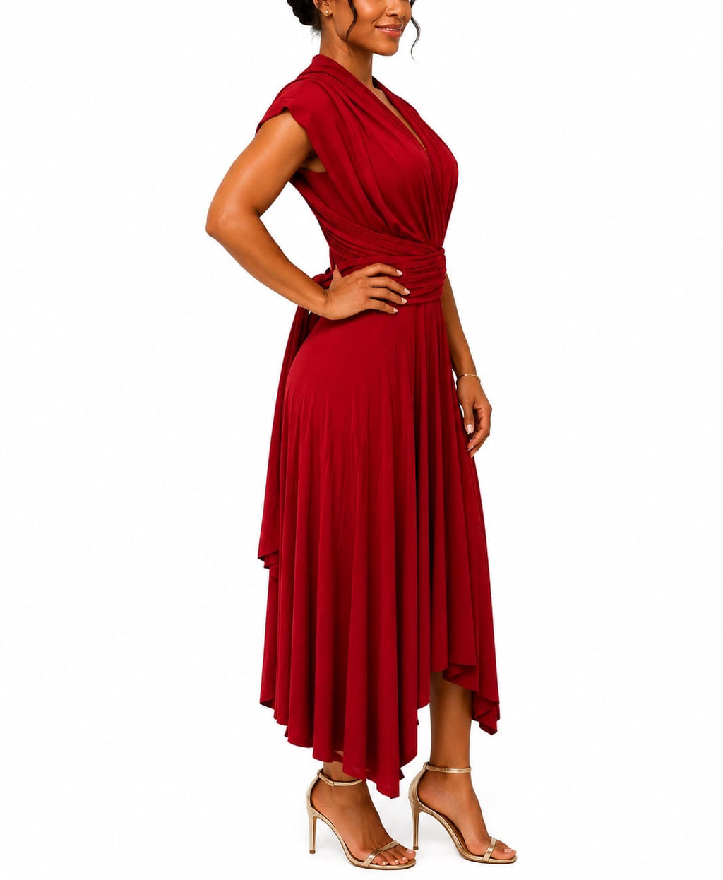 Matai Crimson Elegance Infinity Maxi Dress