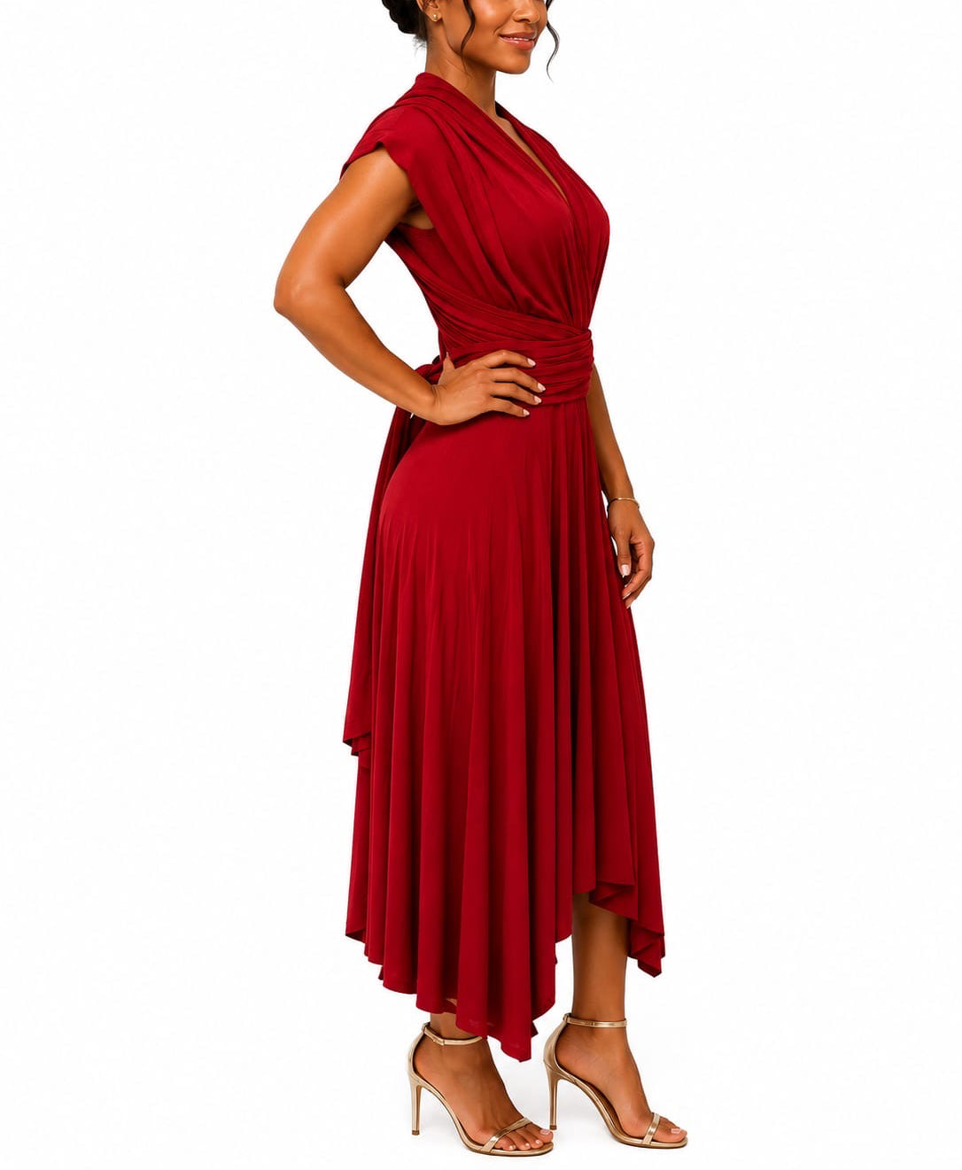 Matai Crimson Elegance Infinity Maxi Dress