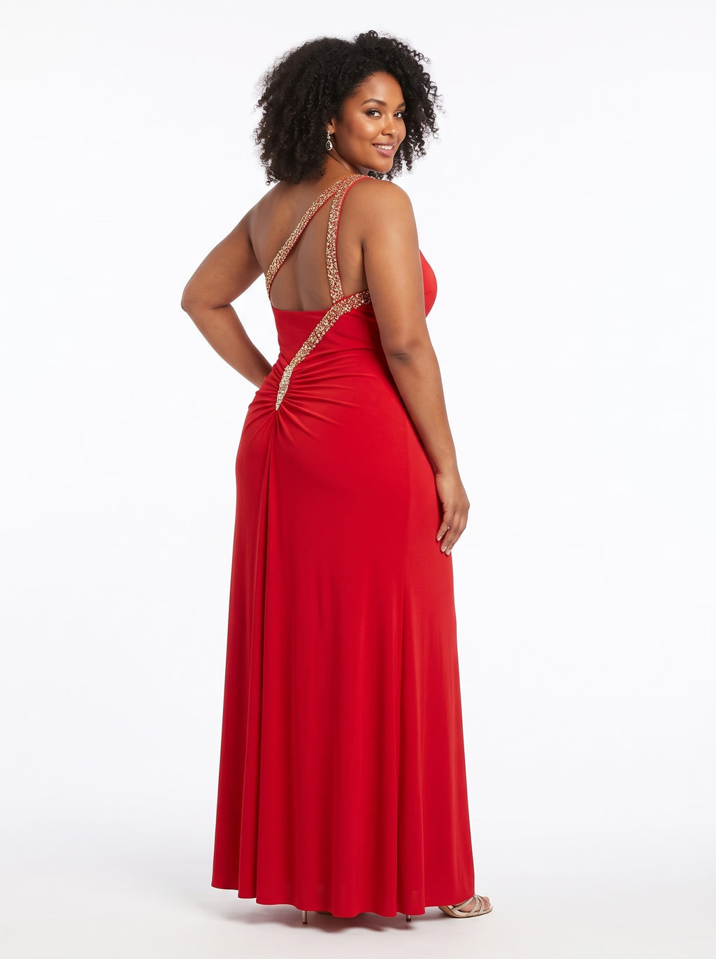 Aspeed Design  Scarlet Radiance One-Shoulder Gown