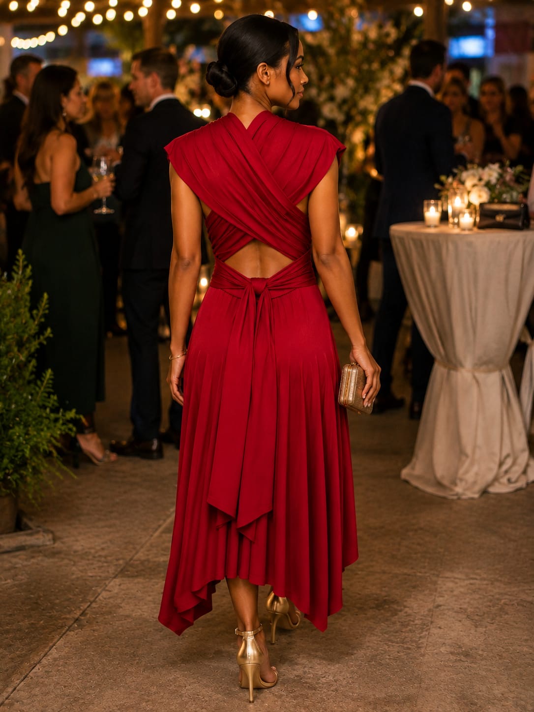 Matai Crimson Elegance Infinity Maxi Dress