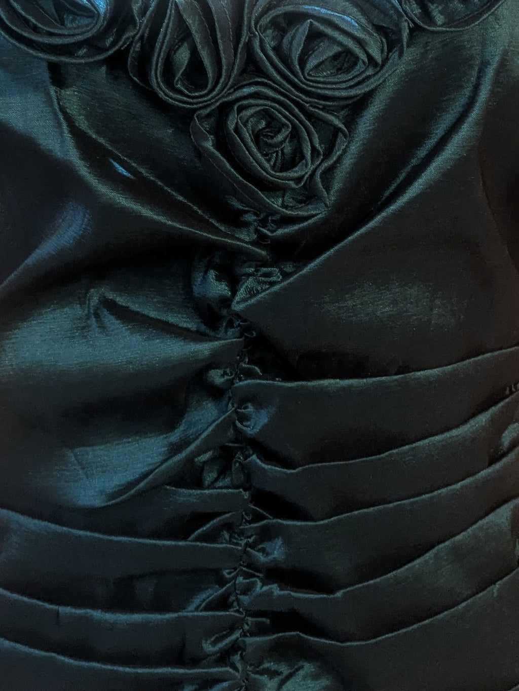 Anna Kevin NY Emerald Rosette Satin Blouse