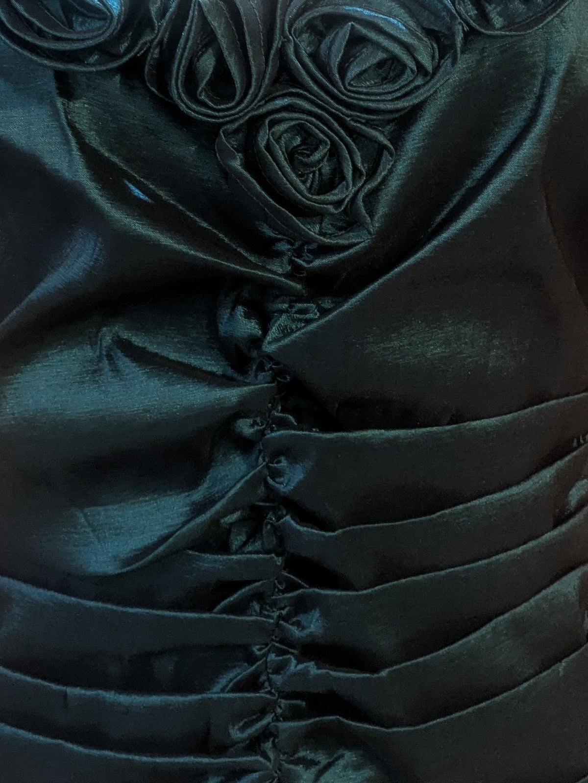 Anna Kevin NY Emerald Rosette Satin Blouse