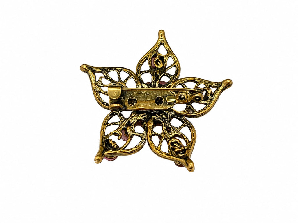 Vintage Rose Filigree Blossom Brooch