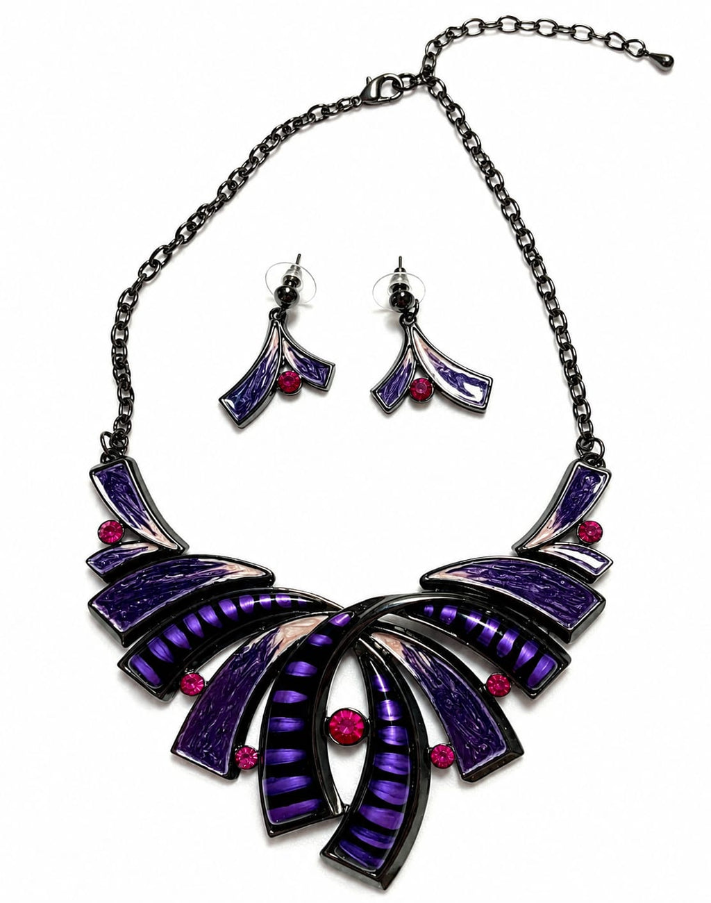 Midnight Amethyst Earrings and Necklace