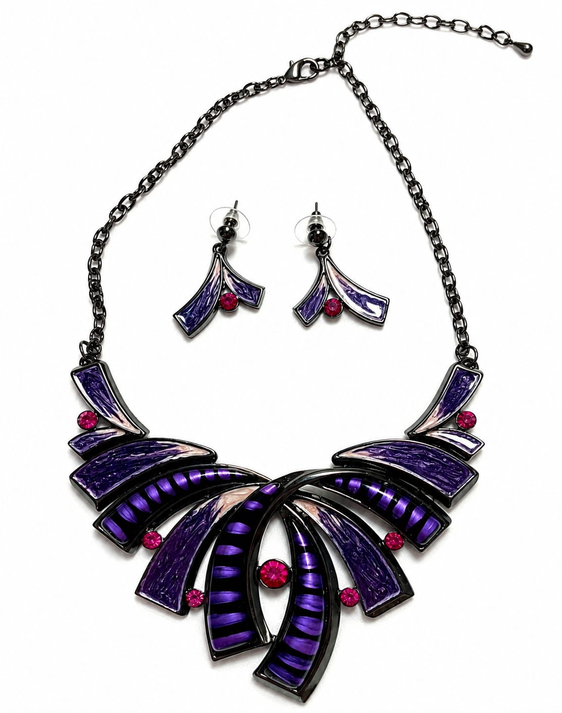 Midnight Amethyst Earrings and Necklace