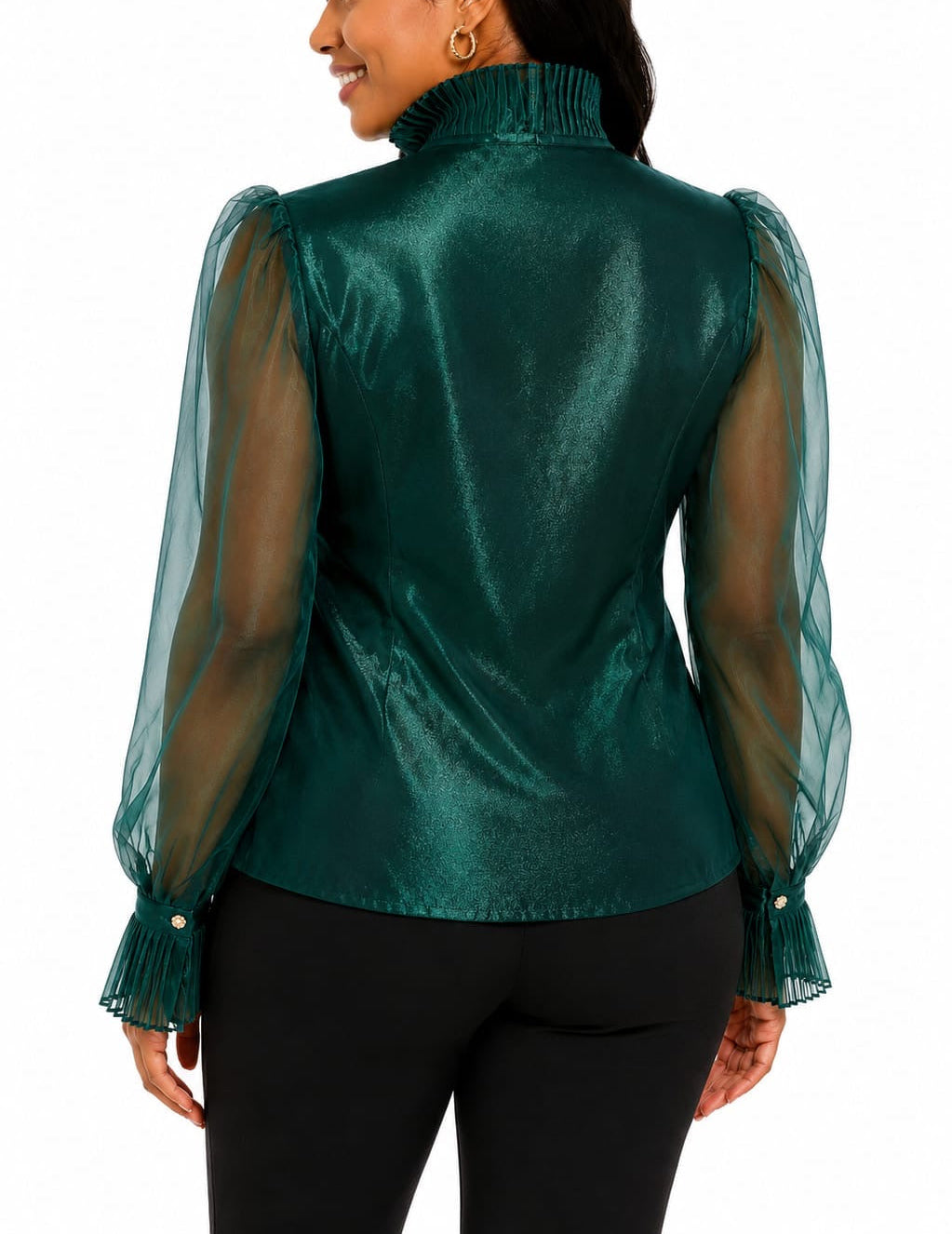 Chetta B. Emerald Elegance Statement Blouse
