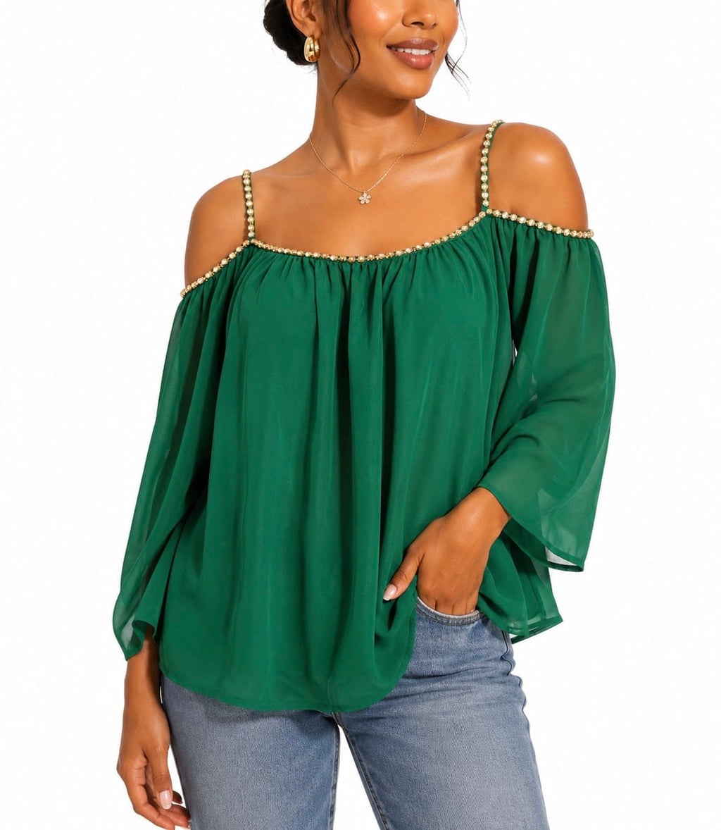 C.O.C Emerald Luxe Studded Top