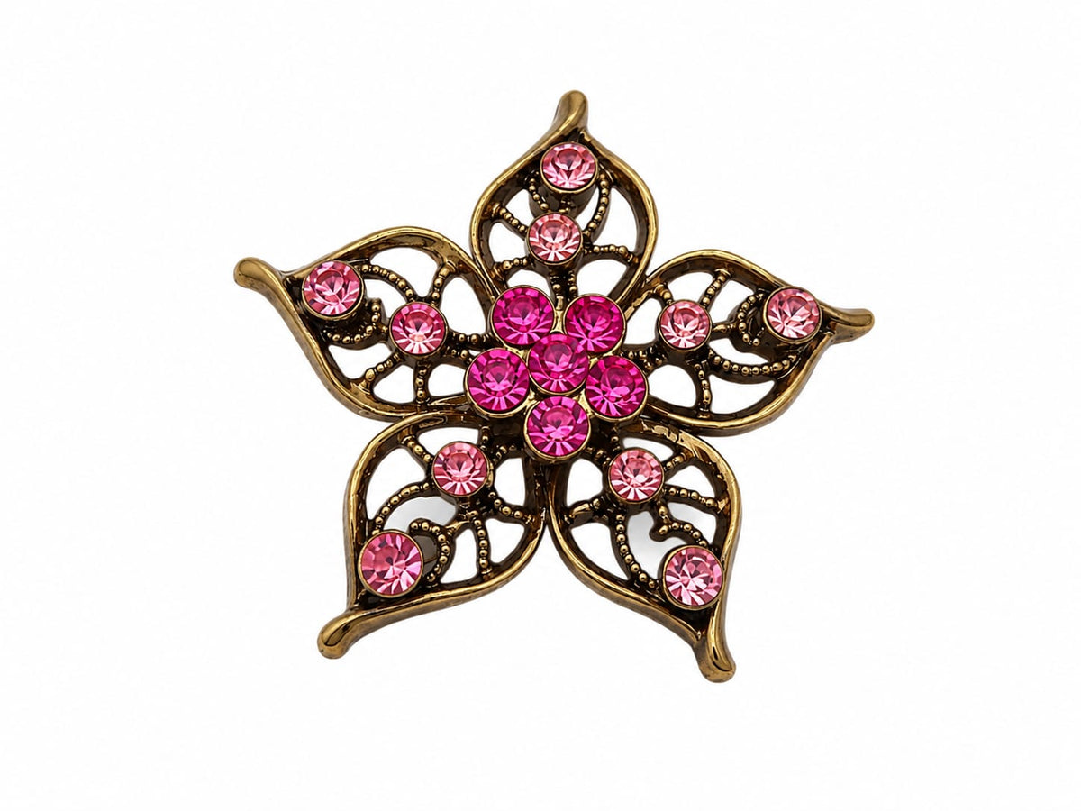 Vintage Rose Filigree Blossom Brooch