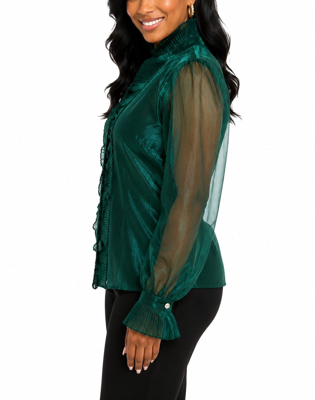 Chetta B. Emerald Elegance Statement Blouse
