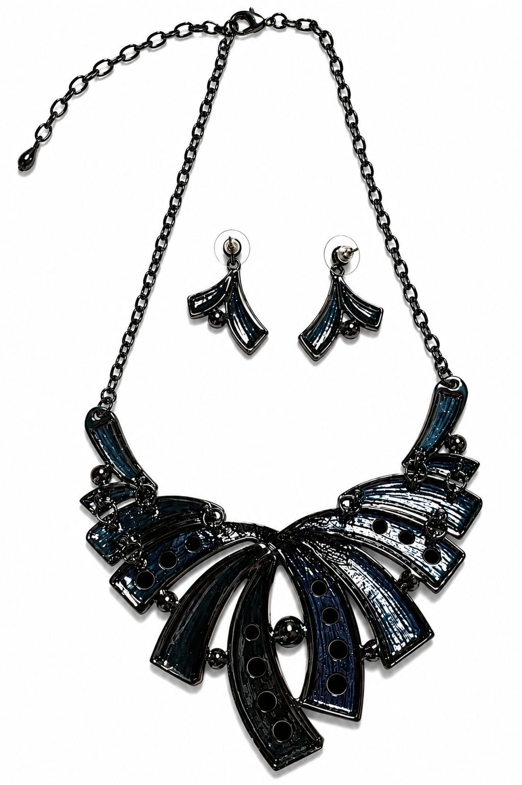 Midnight Amethyst Earrings and Necklace