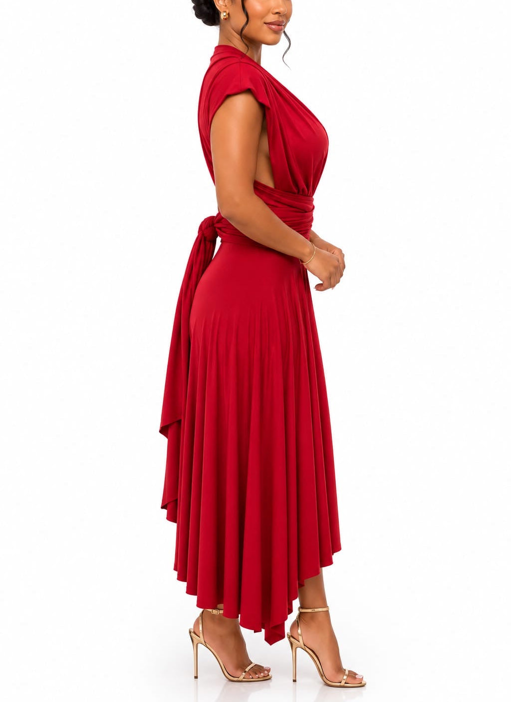Matai Crimson Elegance Infinity Maxi Dress