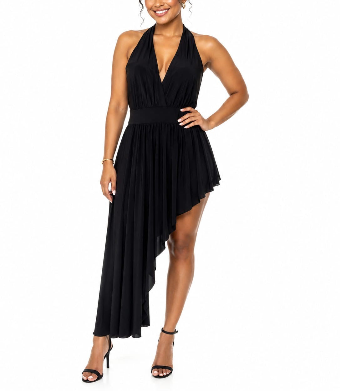 Carolina U.S.A. Midnight Elegance Halter Maxi Dress