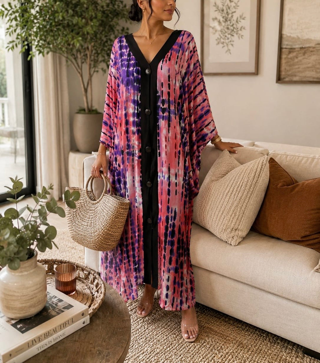 Santorini Sunset Kaftan Dress