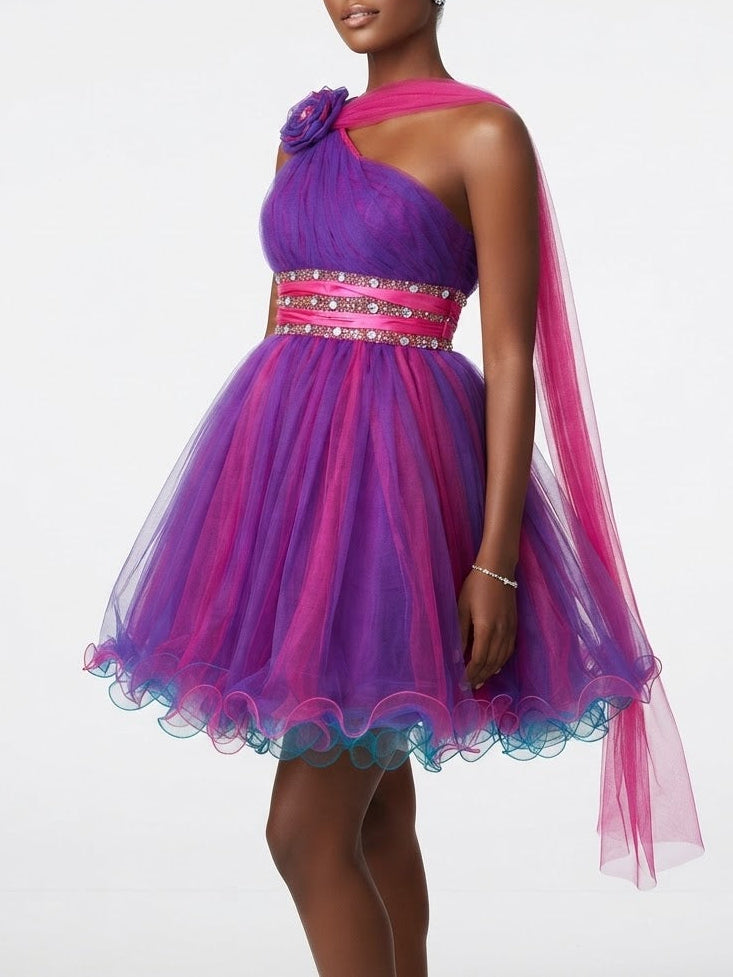 Adaa by Naurah USA One-Shoulder Cocktail Dress