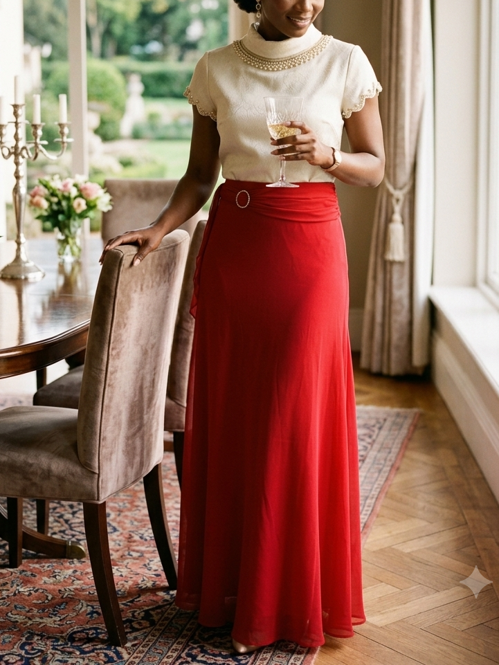 Anna Kevin NY Red Skirt