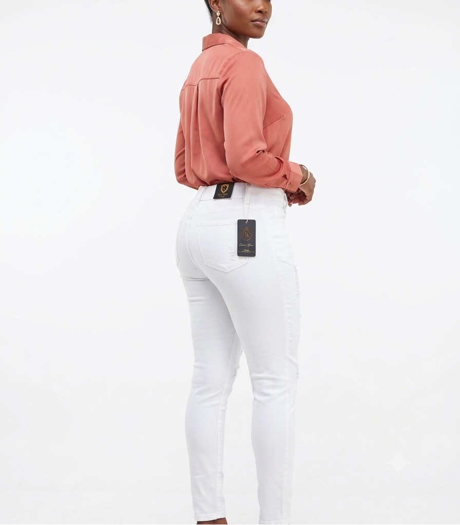 White distressed Jeans - Love You