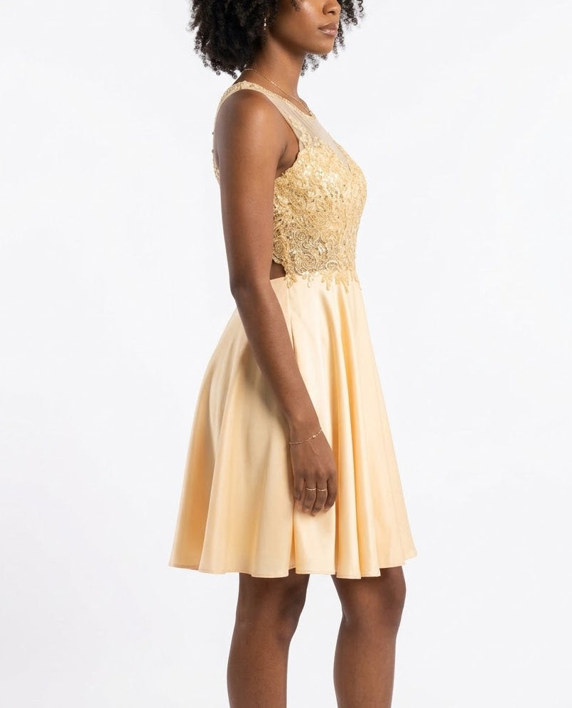 Champagne Elegance Mini Dress