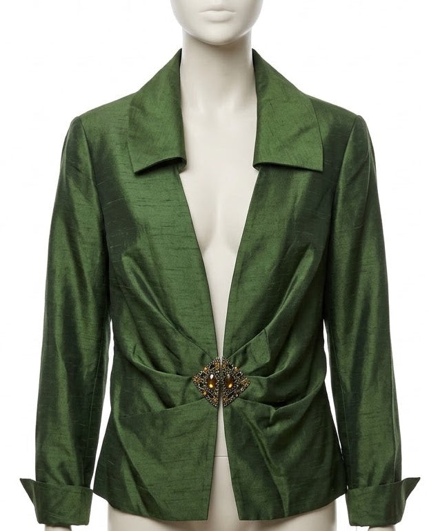 Emerald Elegance Two-Piece Cachet Evening Gown