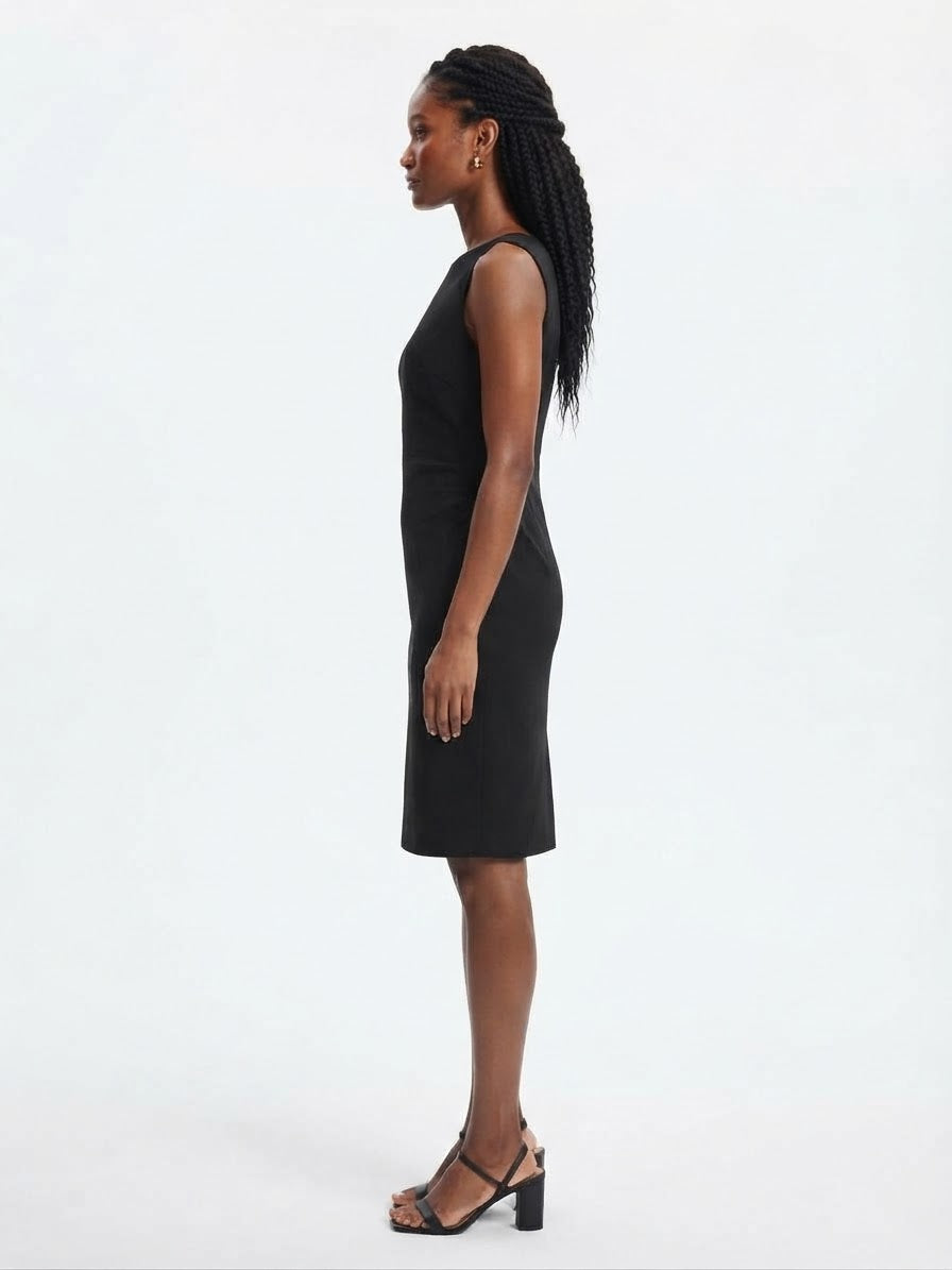 Calvin Klein Pleated-Neck Sheath Dress