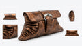 Bronze Metallic Ruched Evening Bag Bella Collection