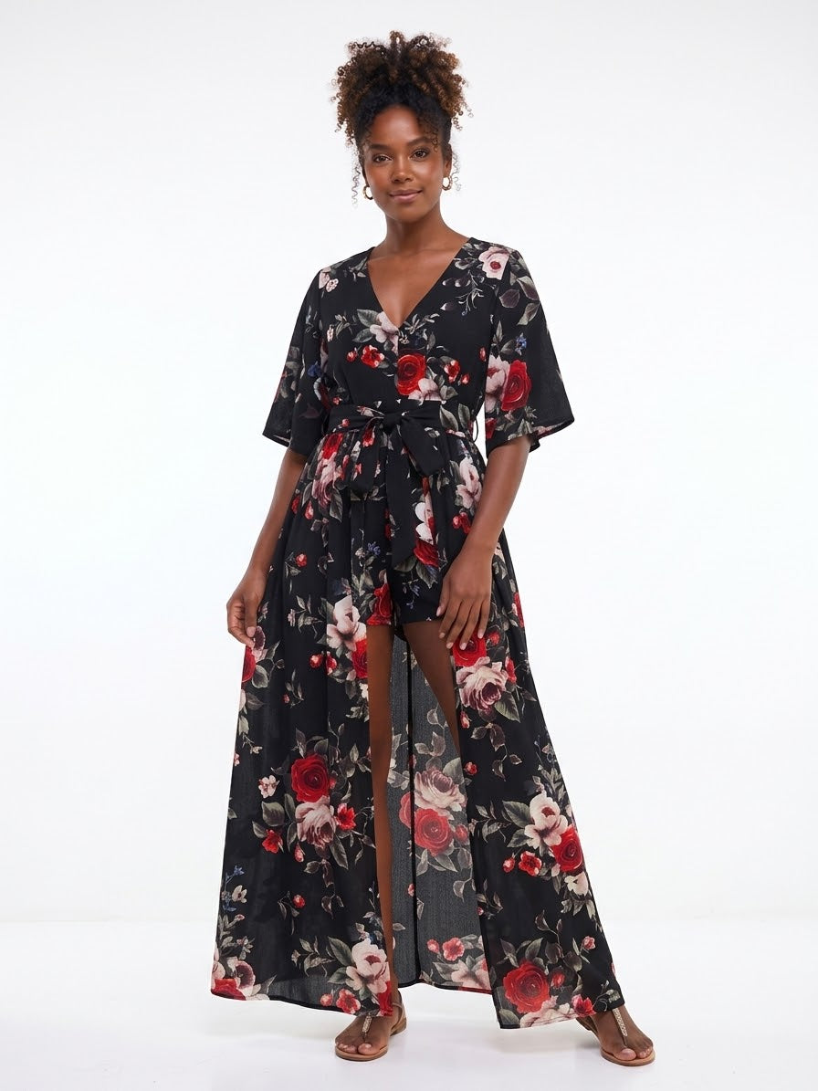 J for Justify Floral Flow Romper