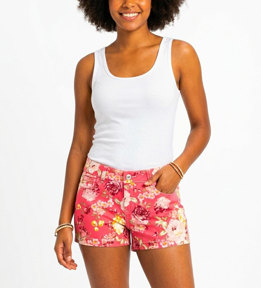 QQMY Floral Denim Shorts