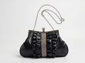 Bella Collection Onyx Ruffle Evening Clutch