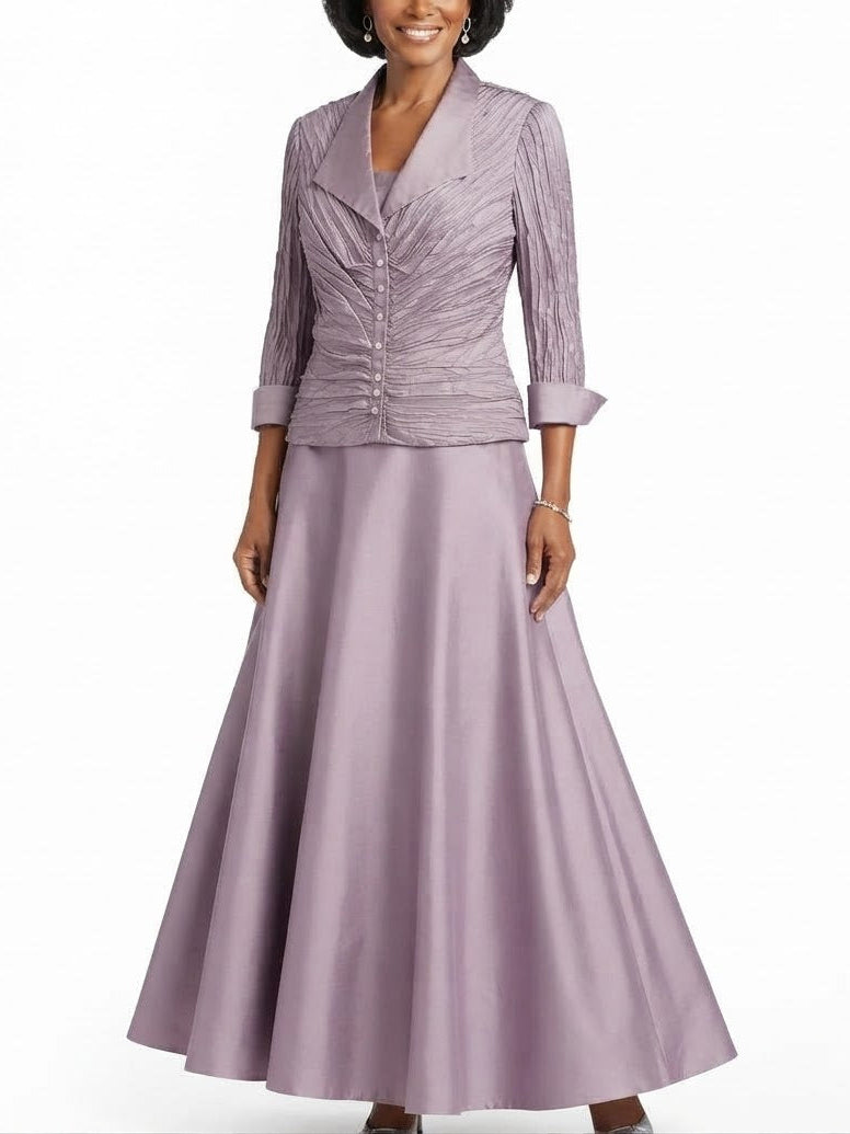 Cachet - Two-piece Satin Skirt Suit