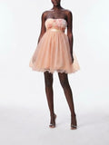 Petal & Tulle Strapless Cocktail Dress