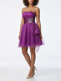 Aspeed Strapless Mini Dress with Satin Belt Accent