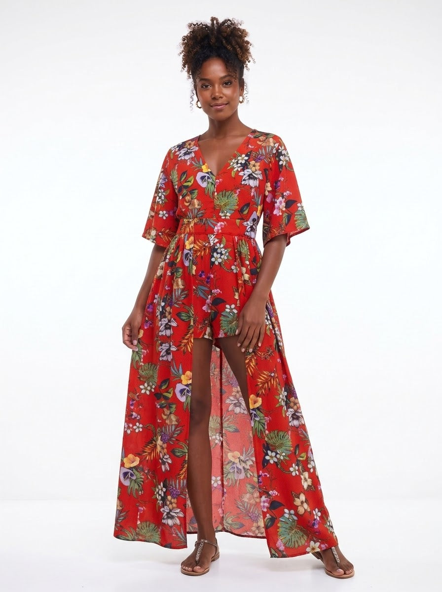 J for Justify Floral Flow Romper