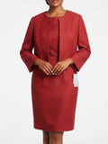 Kasper - Tweed Multi Open Jacket and Matching Sheath Dress 2-Piece Suit