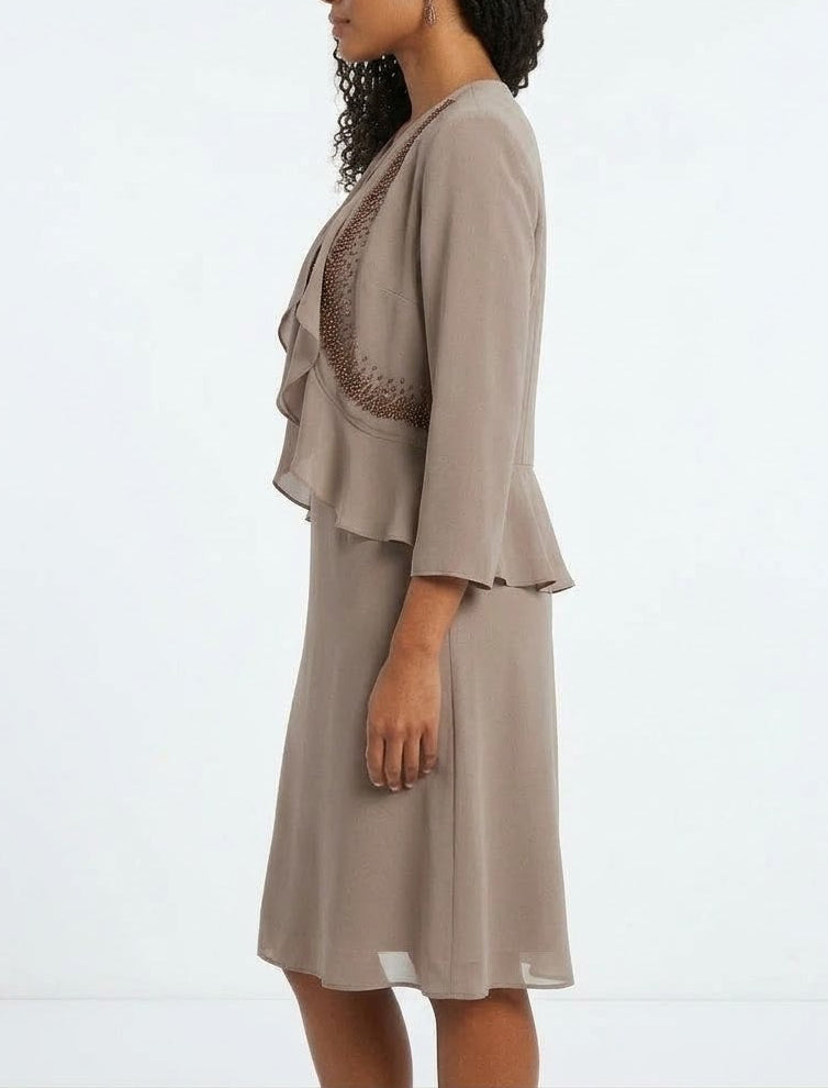 R&M Richards Mocha Two-Piece cocktail dress
