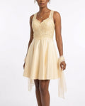 Champagne Elegance Mini Dress