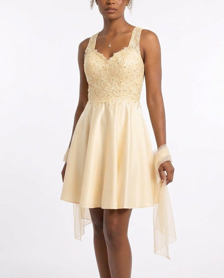 Champagne Elegance Mini Dress