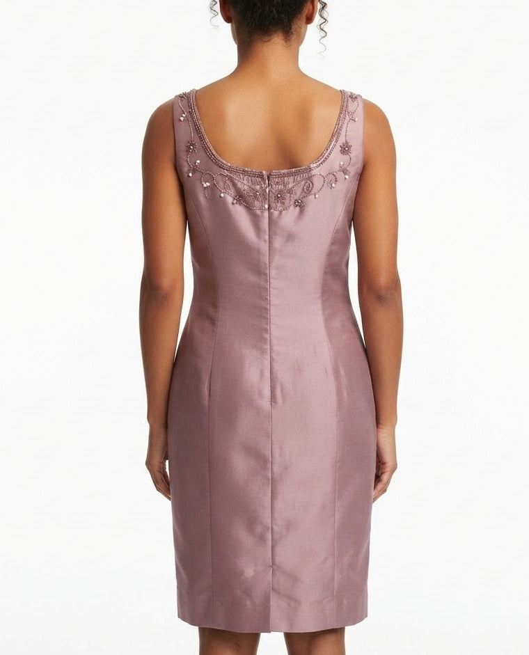 Cachet Beaded Scoop-Neck Midi Dress and Matching Jacket Set