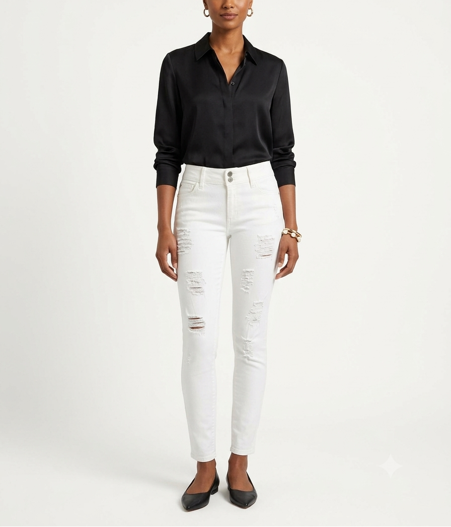 White distressed Jeans - Love You