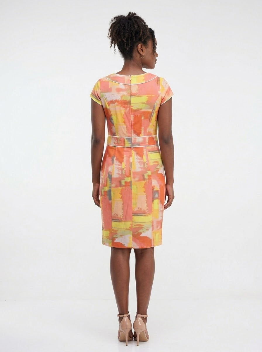 Pierri Sunset Brushstroke Sheath Dress
