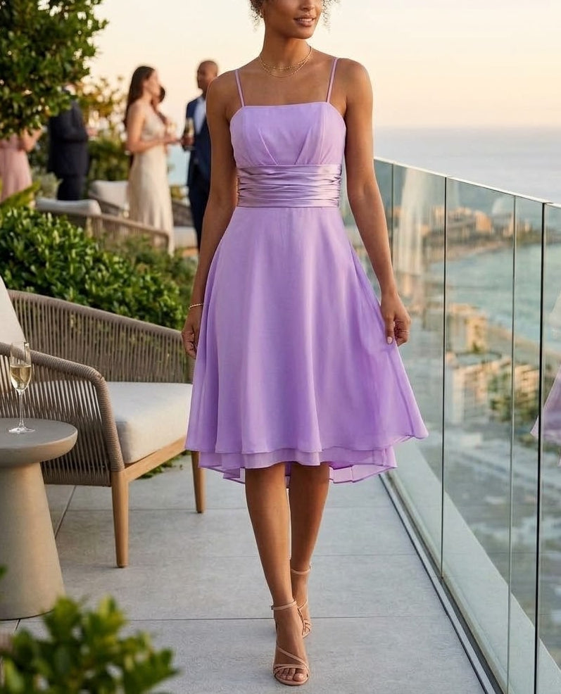 Aspeed - Lavender Dreams Chiffon Cocktail Dress