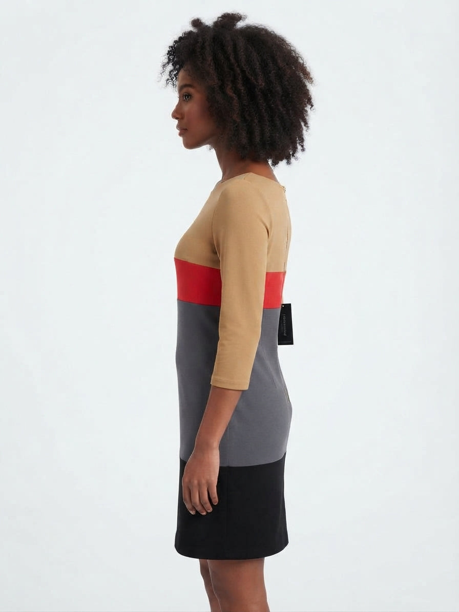Tahari ASL "Levine" Color-block shift dress