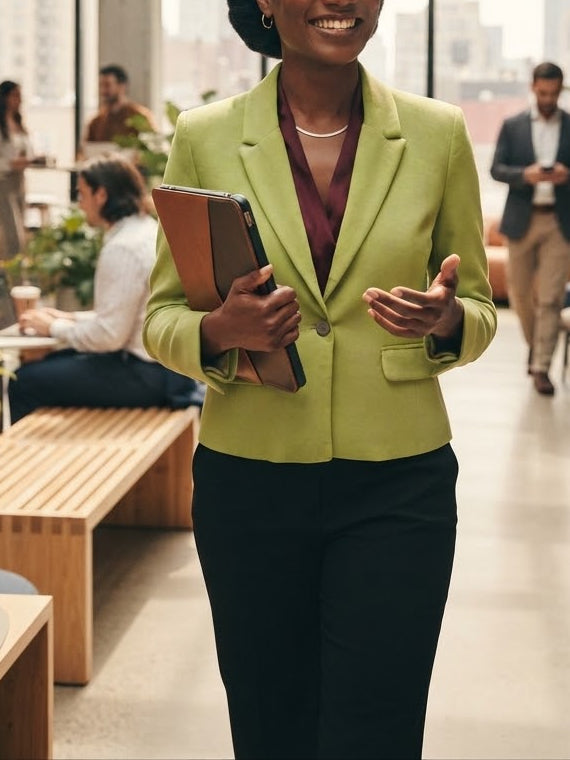 Michel Fashion - Lime Green Fitted Blazer