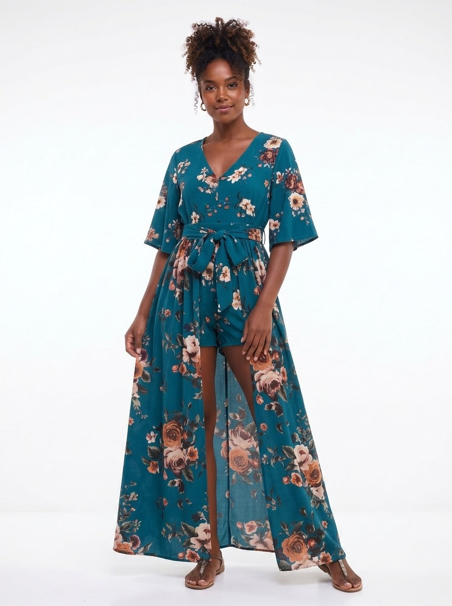 J for Justify Floral Flow Romper