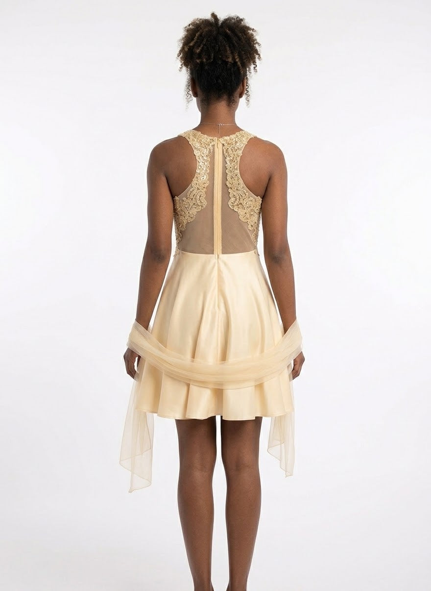 Champagne Elegance Mini Dress