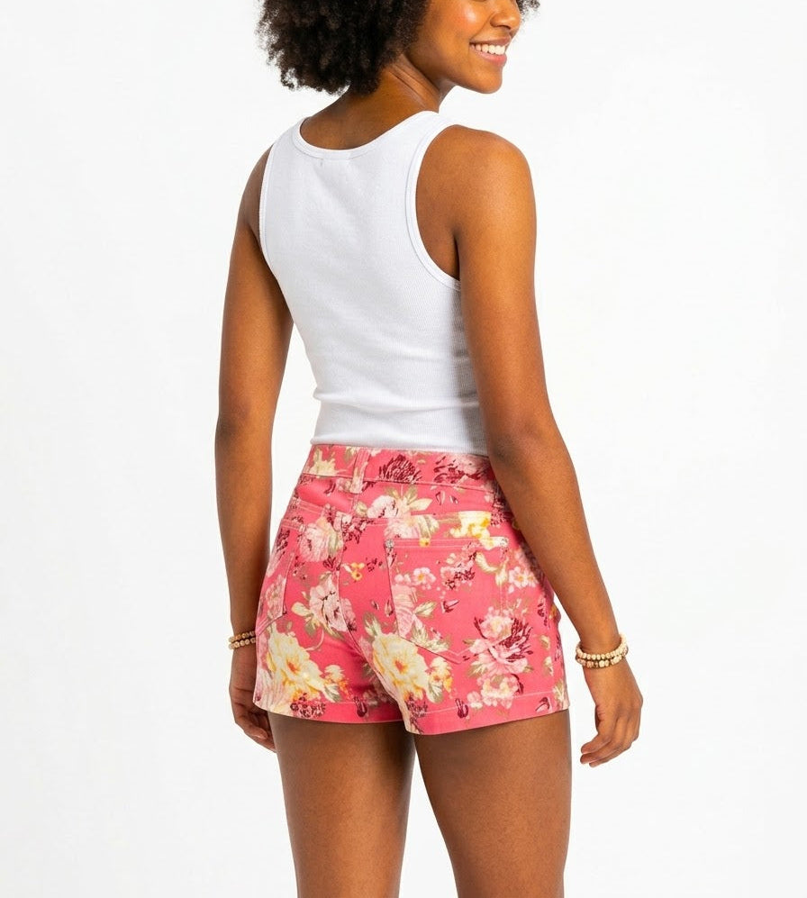 QQMY Floral Denim Shorts