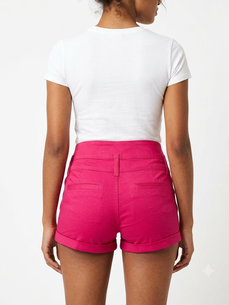 QQ MAX High-Waisted Stretched Denim Shorts