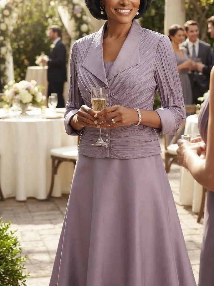Cachet - Two-piece Satin Skirt Suit