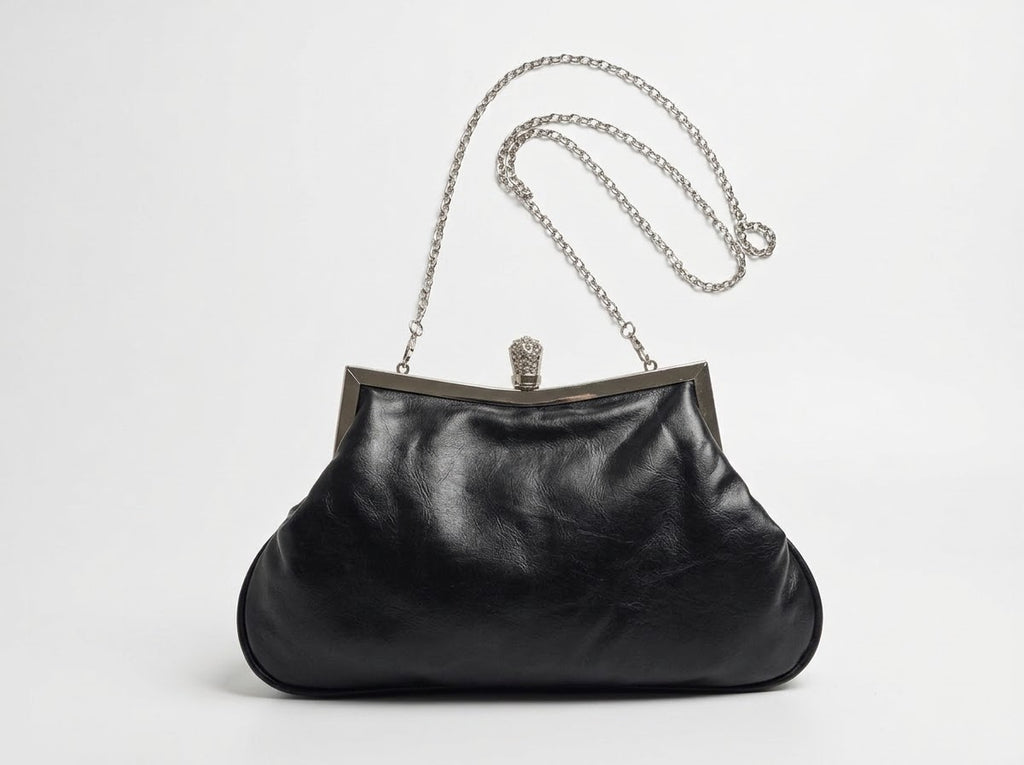 Bella Collection Onyx Ruffle Evening Clutch