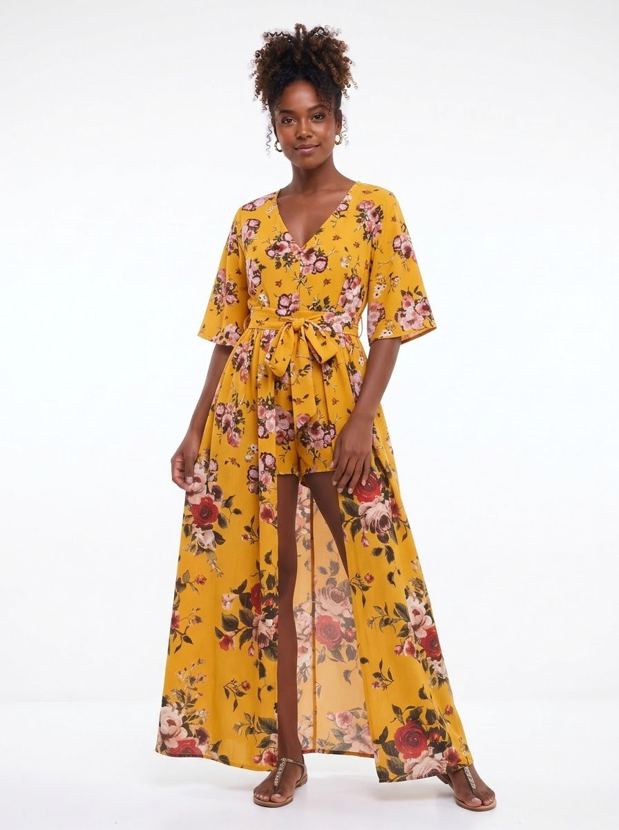 J for Justify Floral Flow Romper