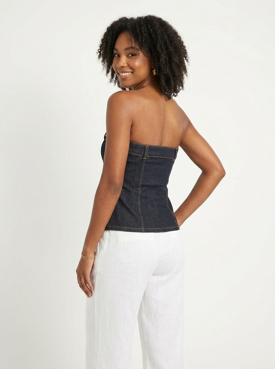 Goodtime Strapless Buckle-Detail Bustier